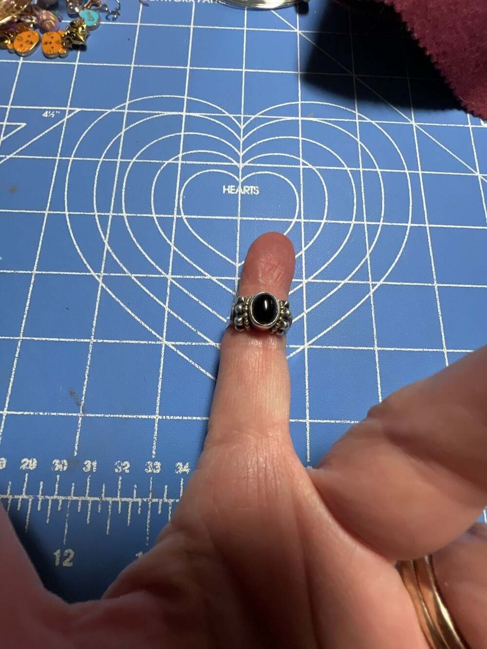 LAGOS Caviar Onyx Ring, Sterling & 18k, Size 7.5